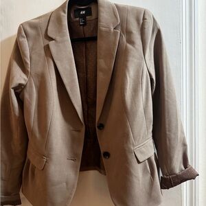 H&M Tan Blazer with Button Accents